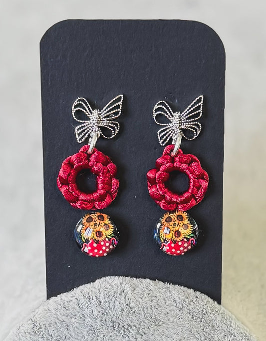 Bow design earring set