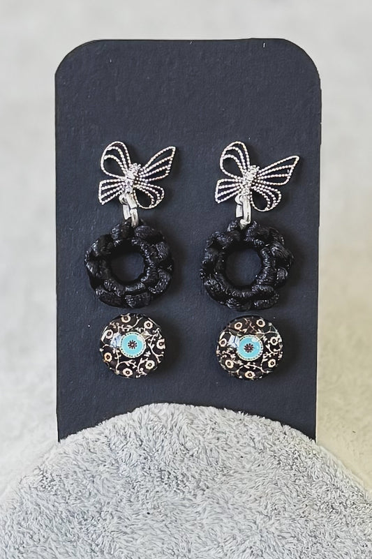 Bow design earring set
