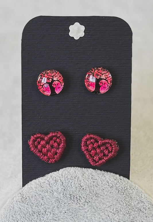 Heart design earring set