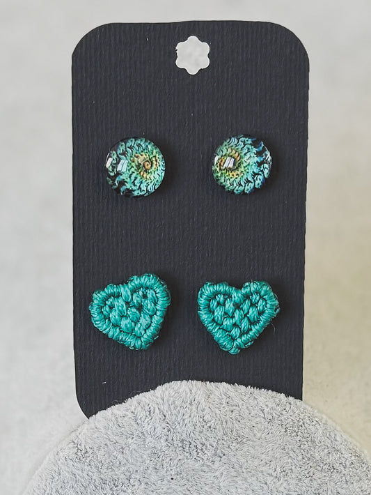 Heart design earring set